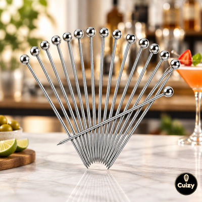 Piques cocktail réutilisables en inox Cuizy Pick