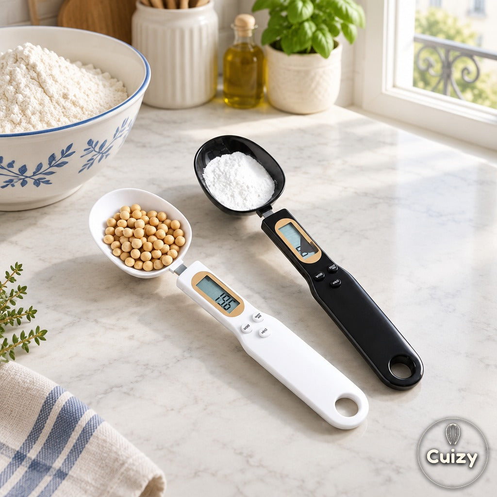 Cuillères balance digitale de précision Cuizy Weigh en cuisine