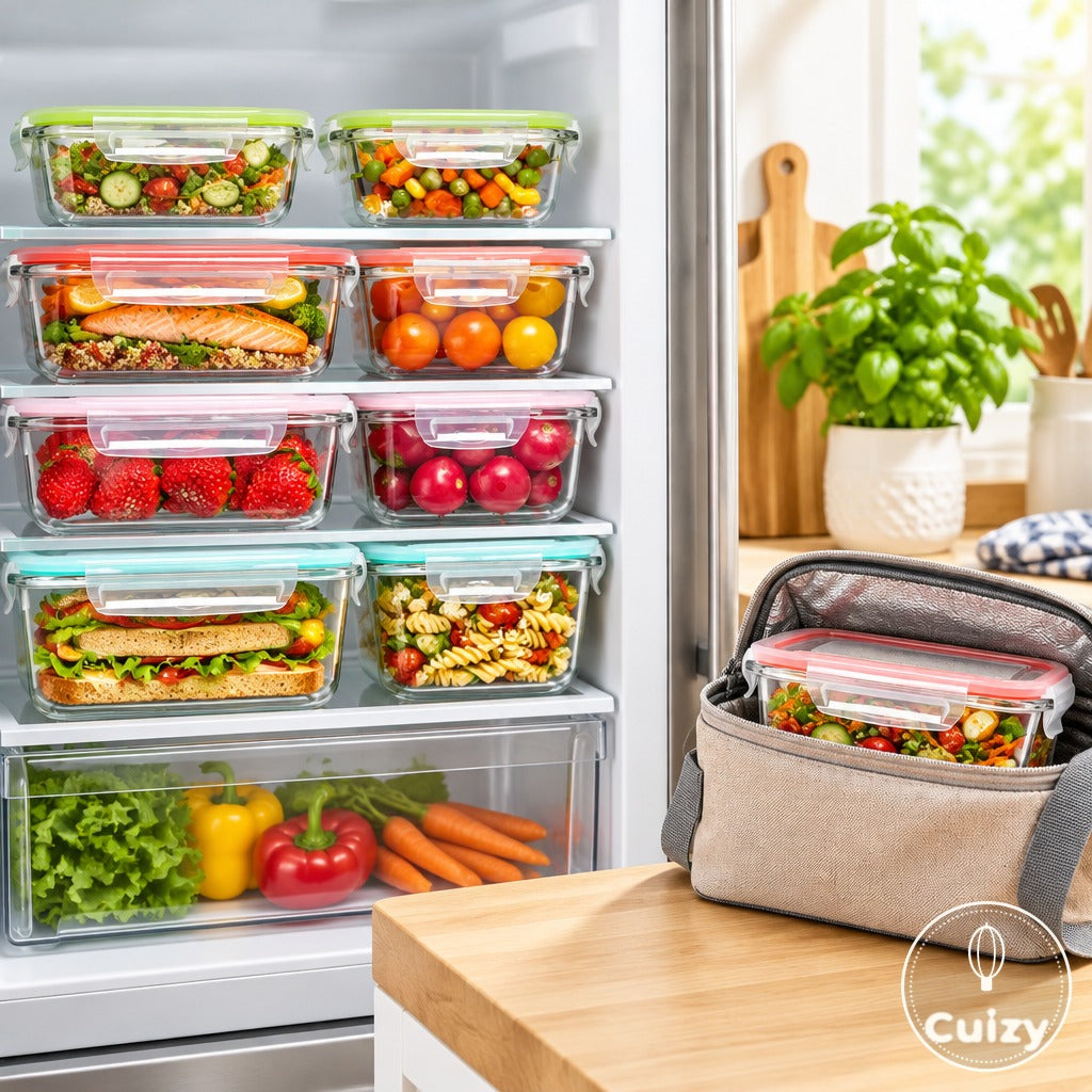 Boîtes Cuizy Lunch rangées dans le réfrigérateur