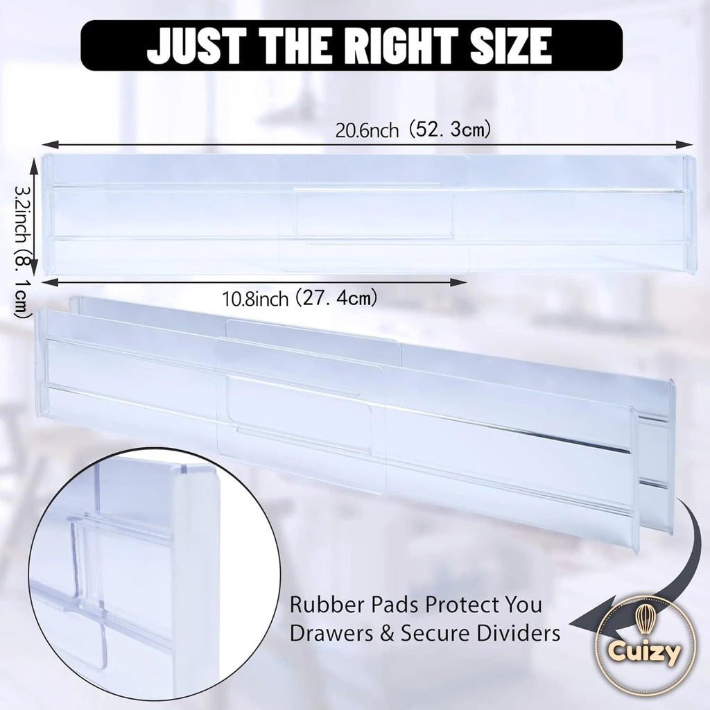 Dimensions des séparateurs de frigo extensibles Cuizy Store