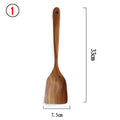 Ustensiles de Cuisine en Teck Naturel (cuillère, louche, spatule, écumoire) – Cuizy Teak