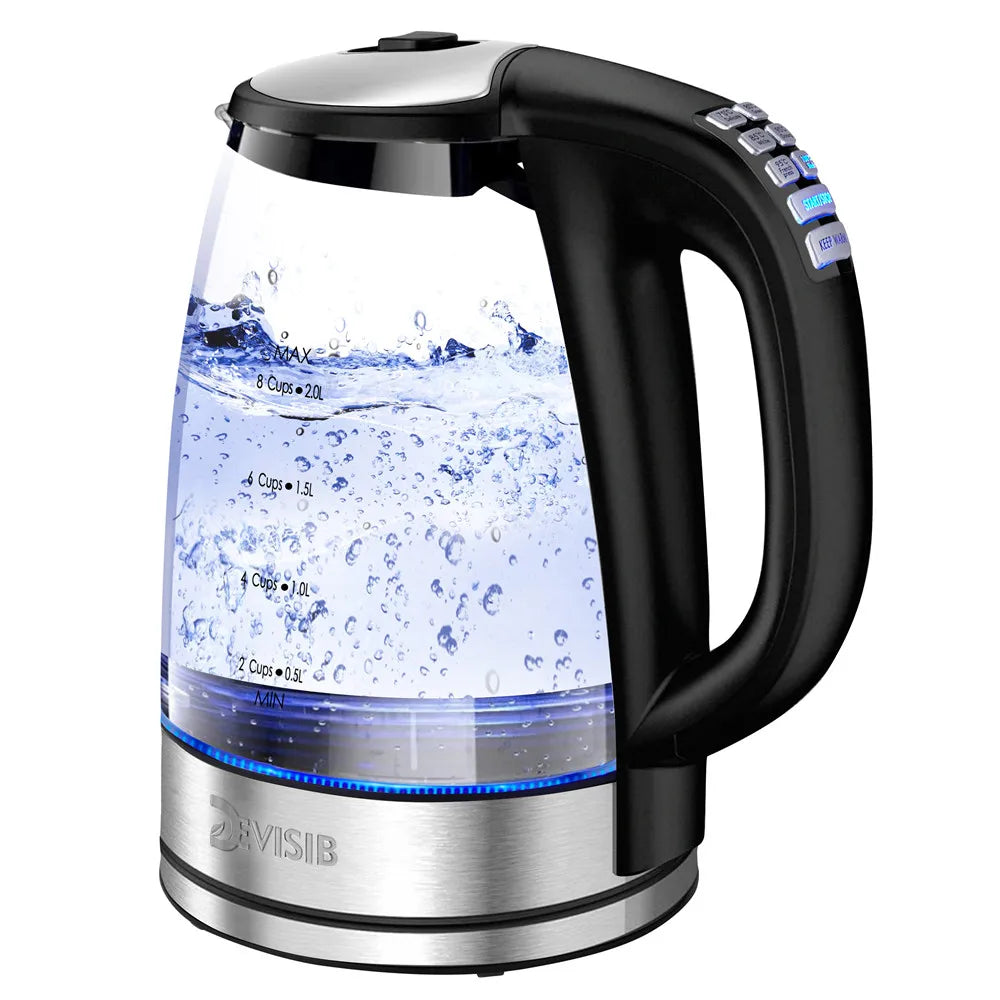 Bouilloire en verre 2 L 2200 W réglage température – Cuizy Kettle Pro