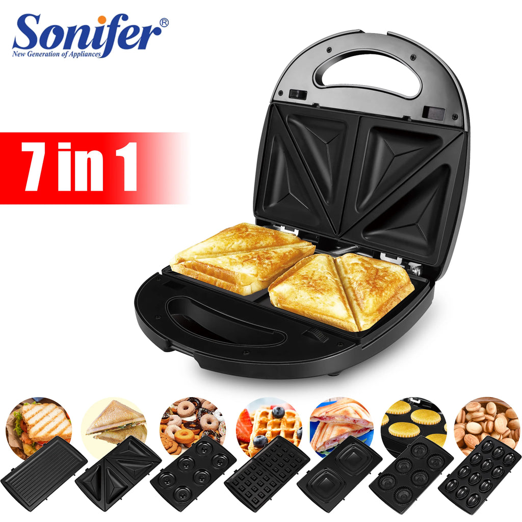 Gaufrier 7-en-1 gaufres, croque, panini, donuts – Cuizy Waffle 7