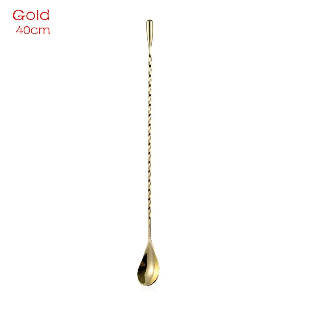 Cuillère de bar torsadée 30 cm en inox – Cuizy Twist