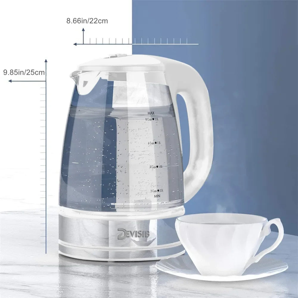Bouilloire en verre 2 L 2200 W réglage température – Cuizy Kettle Pro