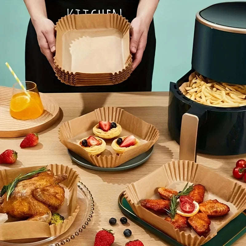 Papier Cuisson Jetable pour Friteuse à Air, 50 Feuilles – Cuizy Liner