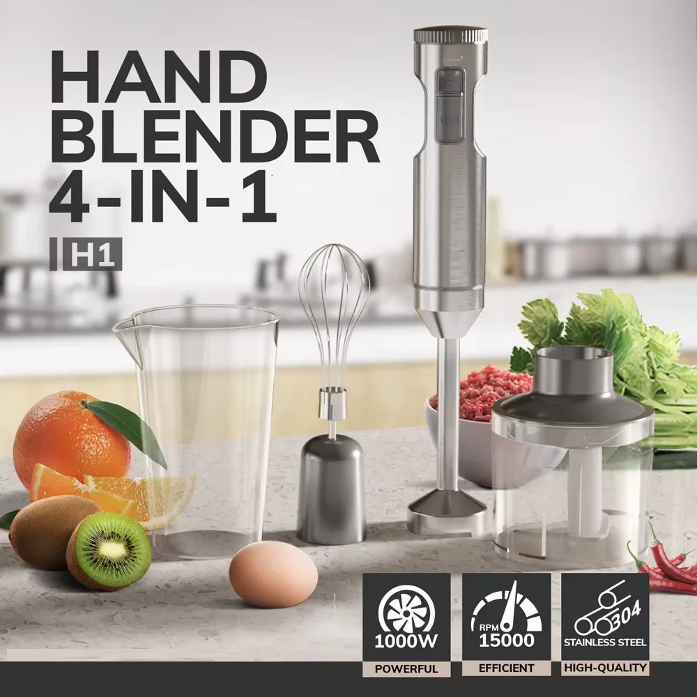Mixeur plongeant 4-en-1 700 ml inox – Cuizy Mix 4