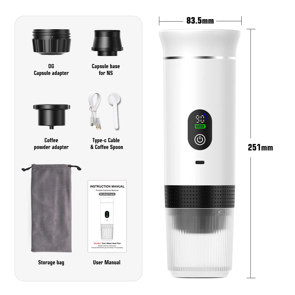 Machine à café expresso portable 3-en-1 – Cuizy Go Espresso