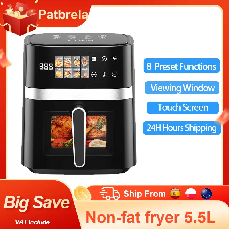 Friteuse à air 5,5 L 1350 W sans huile – Cuizy Crisp