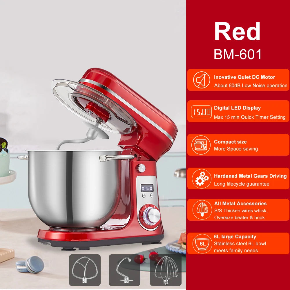 Robot pâtissier 6 L 1200 W silencieux – Cuizy Bake
