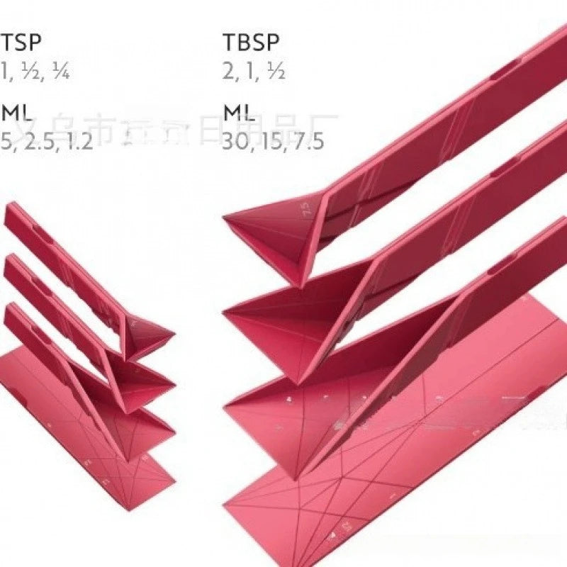 Cuizy Fold rouge – cuillère pliable dépliée et repliée