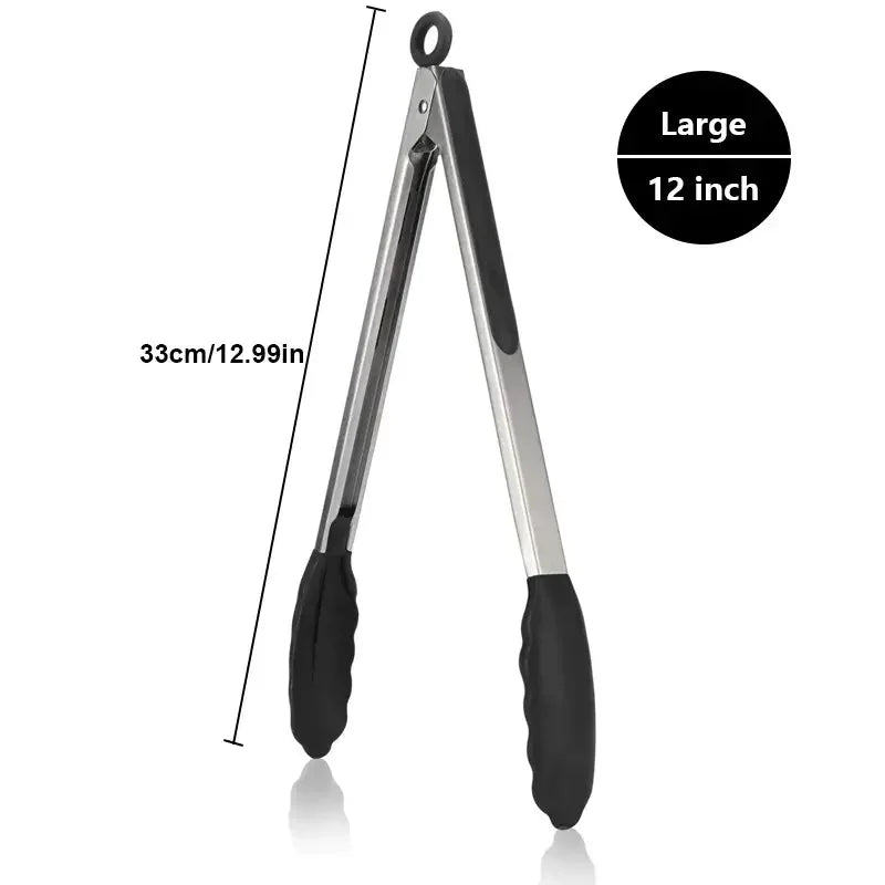 Pince de Cuisine en Inox avec Embouts Silicone, 3 Tailles – Cuizy Grip