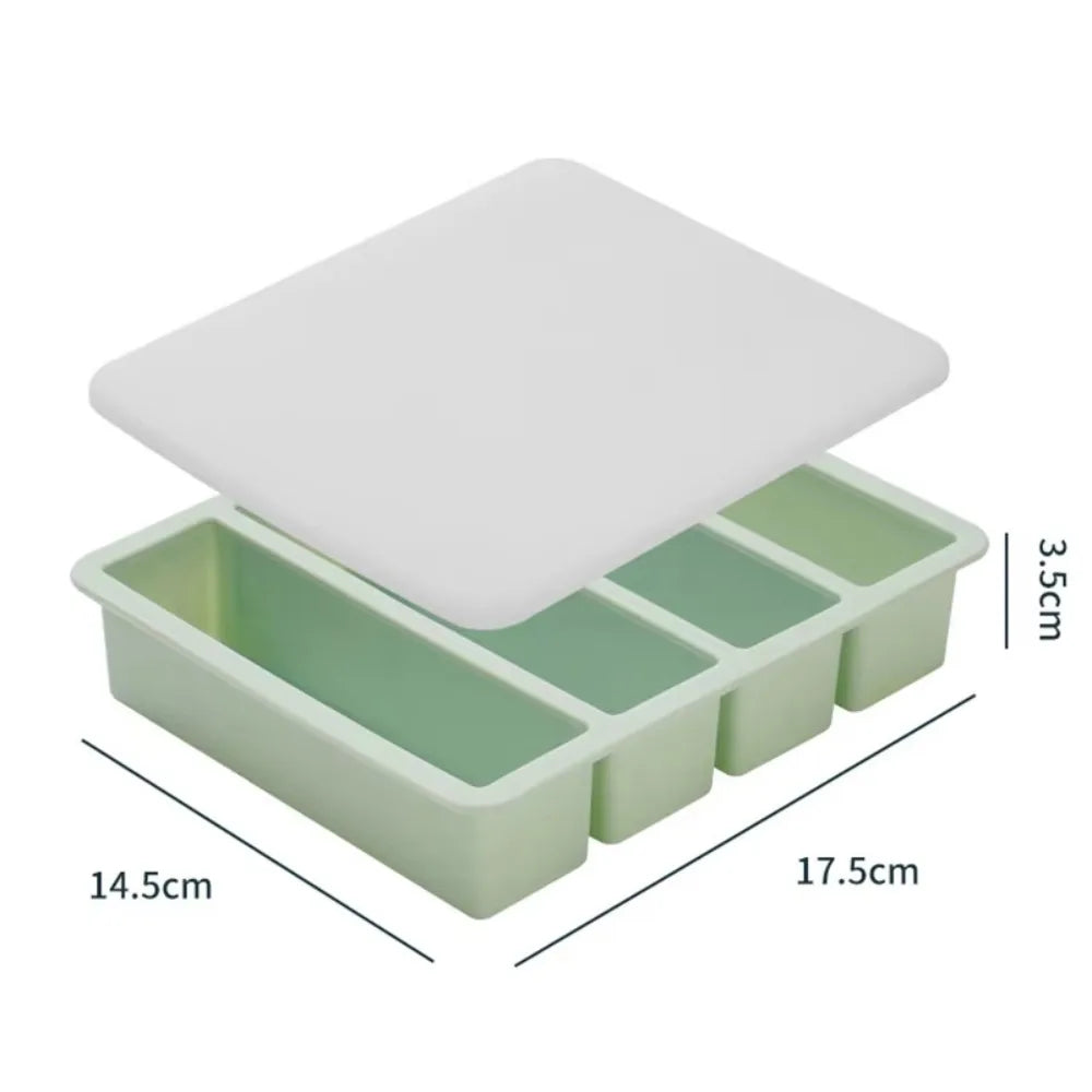 Moule de Congélation en Silicone 4 Portions avec Couvercle (soupes, sauces, bouillons) – Cuizy Freeze