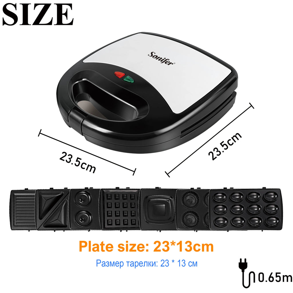 Gaufrier 7-en-1 gaufres, croque, panini, donuts – Cuizy Waffle 7