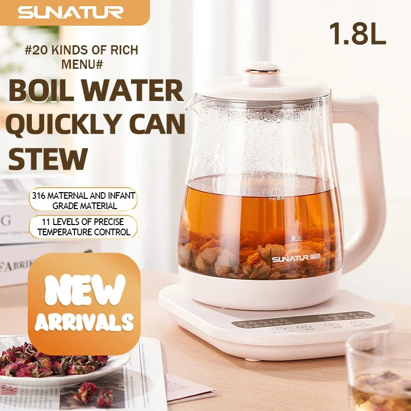Bouilloire en verre 800 W maintien au chaud 24 h – Cuizy Tea