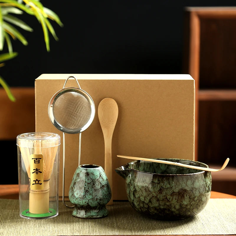 Set Matcha Japonais 6 Pièces avec Fouet en Bambou – Cuizy Matcha