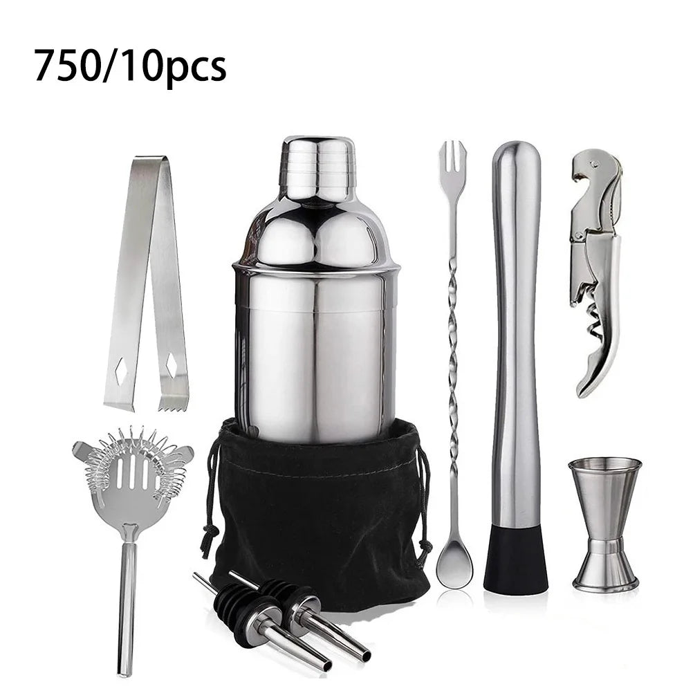 Kit Barman Inox Shaker et Accessoires (6, 7 ou 10 pièces) – Cuizy Mixology
