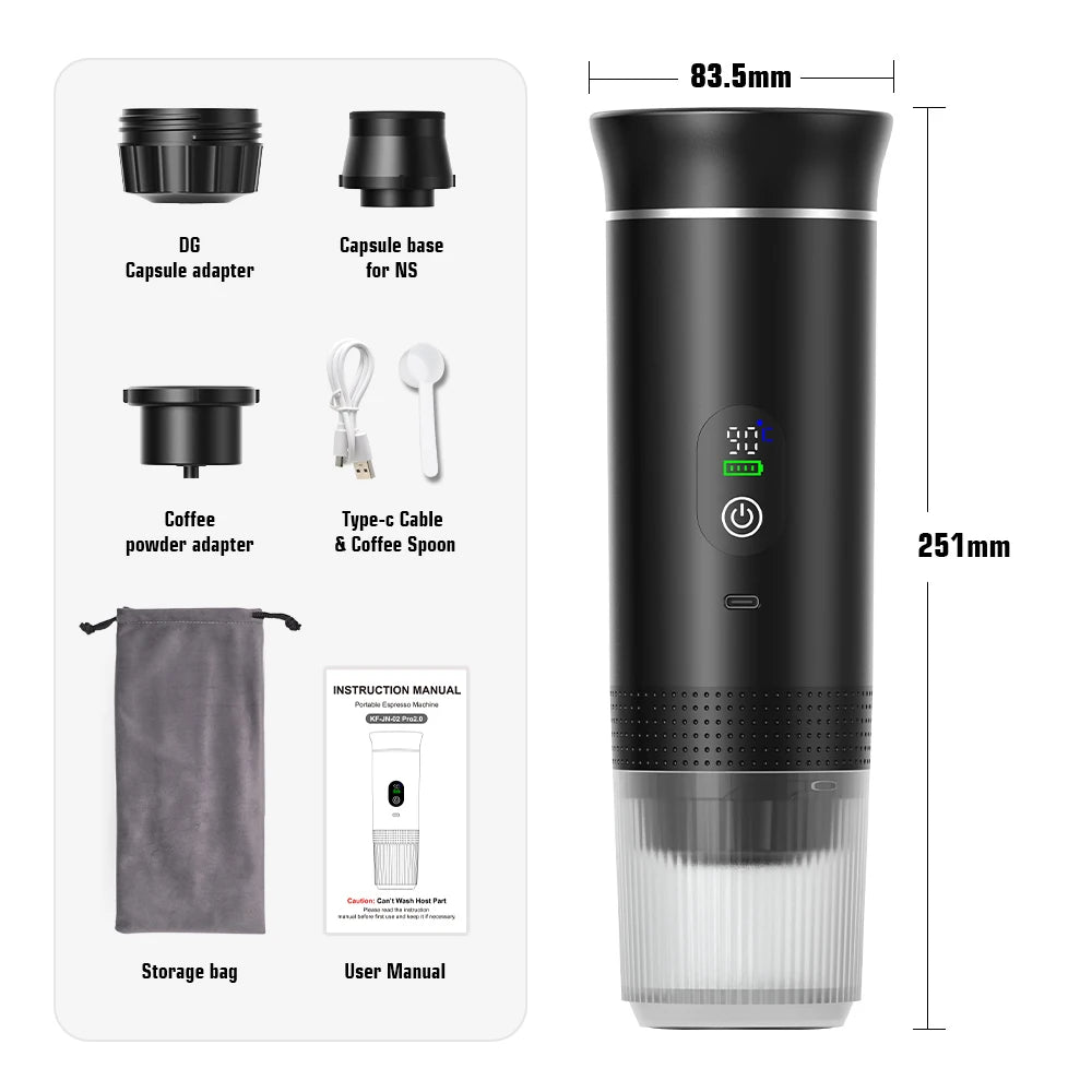 Machine à café expresso portable 3-en-1 – Cuizy Go Espresso