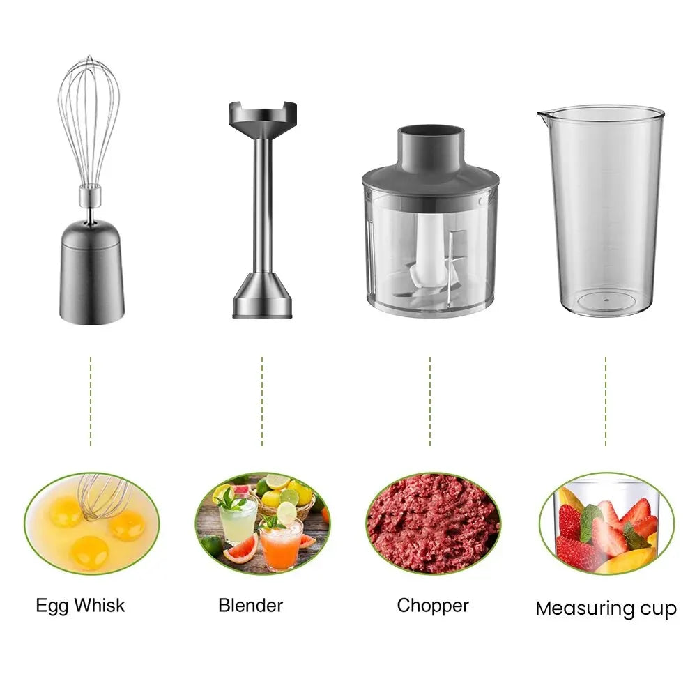 Mixeur plongeant 4-en-1 700 ml inox – Cuizy Mix 4
