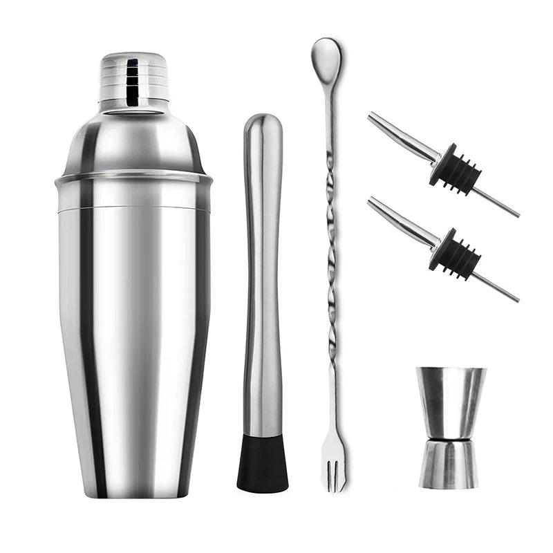 Kit Barman Inox Shaker et Accessoires (6, 7 ou 10 pièces) – Cuizy Mixology