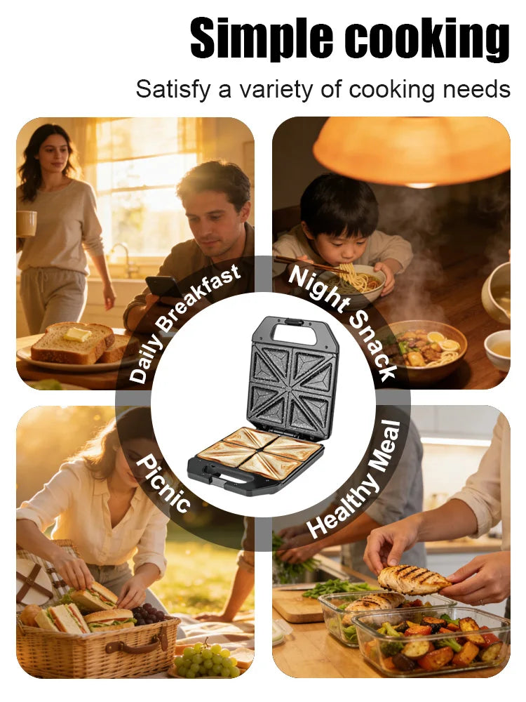 Appareil à croque-monsieur 1400 W plaques triangulaires – Cuizy Toasty