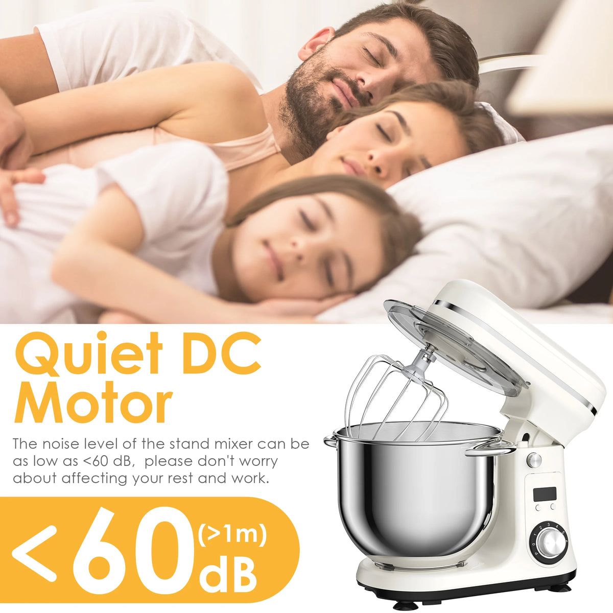 Robot pâtissier 6 L 1200 W silencieux – Cuizy Bake
