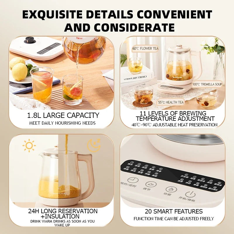 Bouilloire en verre 800 W maintien au chaud 24 h – Cuizy Tea