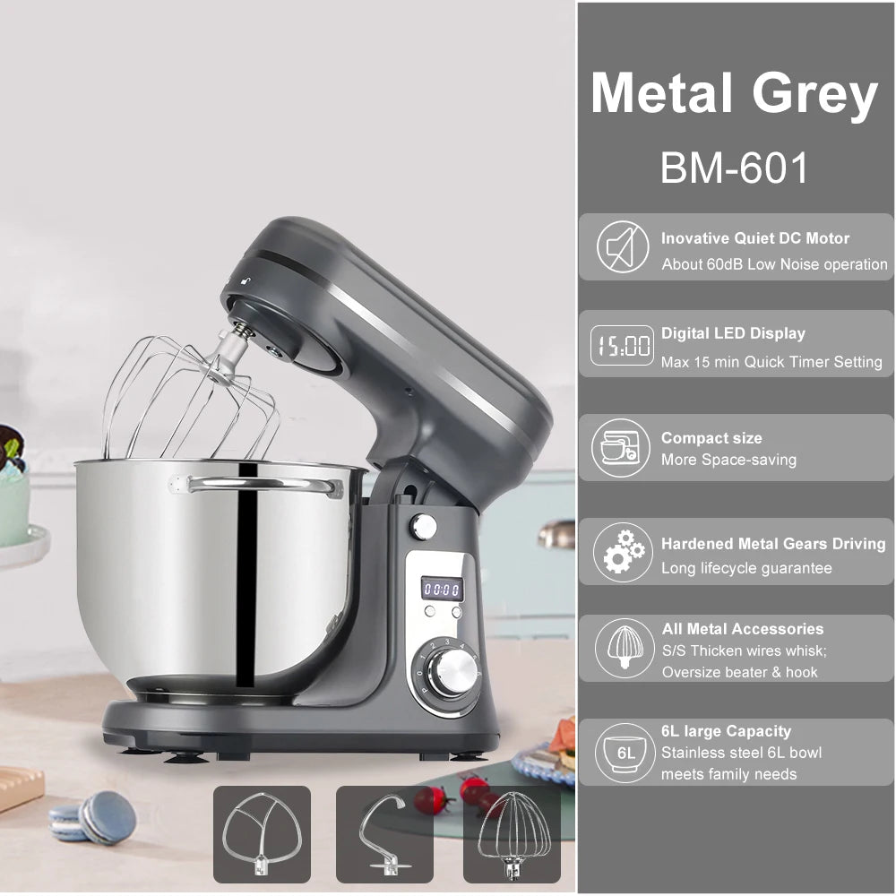 Robot pâtissier 6 L 1200 W silencieux – Cuizy Bake