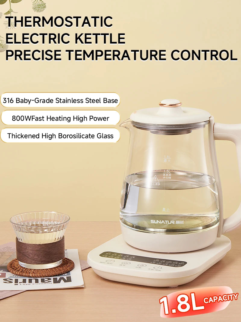 Bouilloire en verre 800 W maintien au chaud 24 h – Cuizy Tea