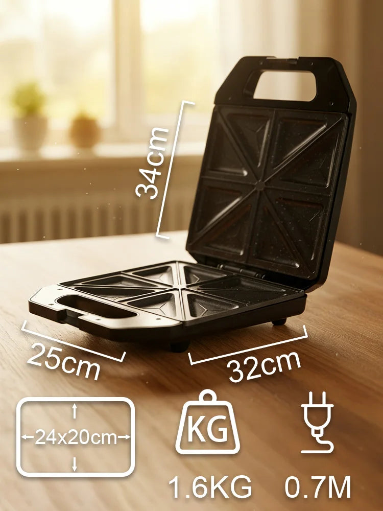 Appareil à croque-monsieur 1400 W plaques triangulaires – Cuizy Toasty