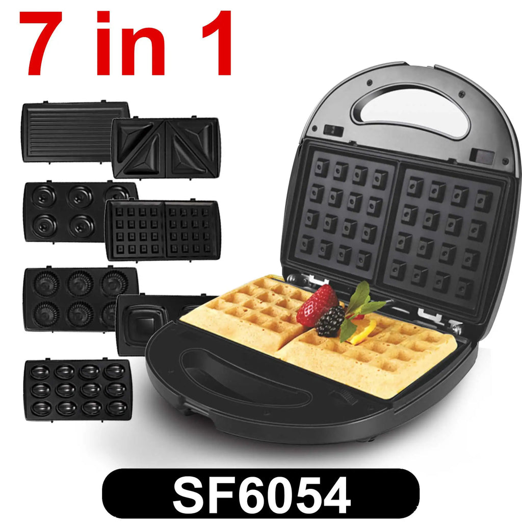 Gaufrier 7-en-1 gaufres, croque, panini, donuts – Cuizy Waffle 7