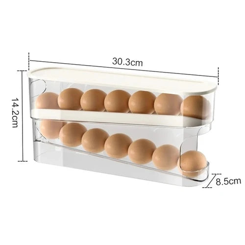 Boîte à Œufs de Réfrigérateur Double Niveau à Roulement Automatique – Cuizy Roll