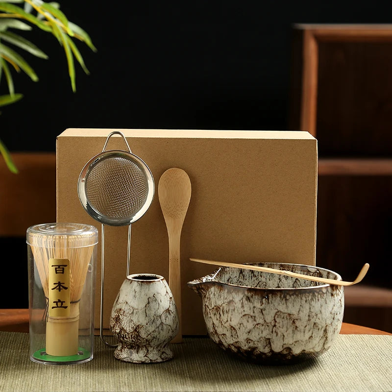 Set Matcha Japonais 6 Pièces avec Fouet en Bambou – Cuizy Matcha