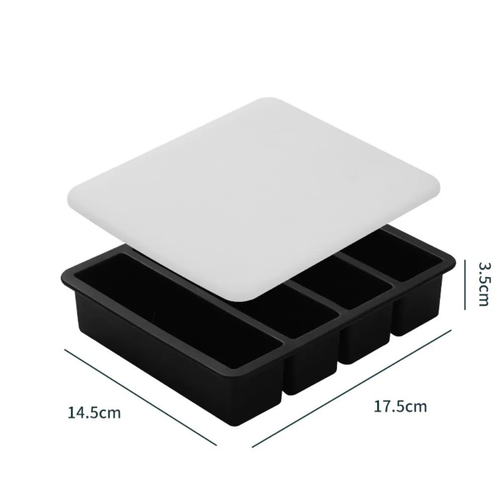 Moule de Congélation en Silicone 4 Portions avec Couvercle (soupes, sauces, bouillons) – Cuizy Freeze