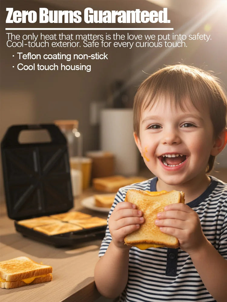 Appareil à croque-monsieur 1400 W plaques triangulaires – Cuizy Toasty