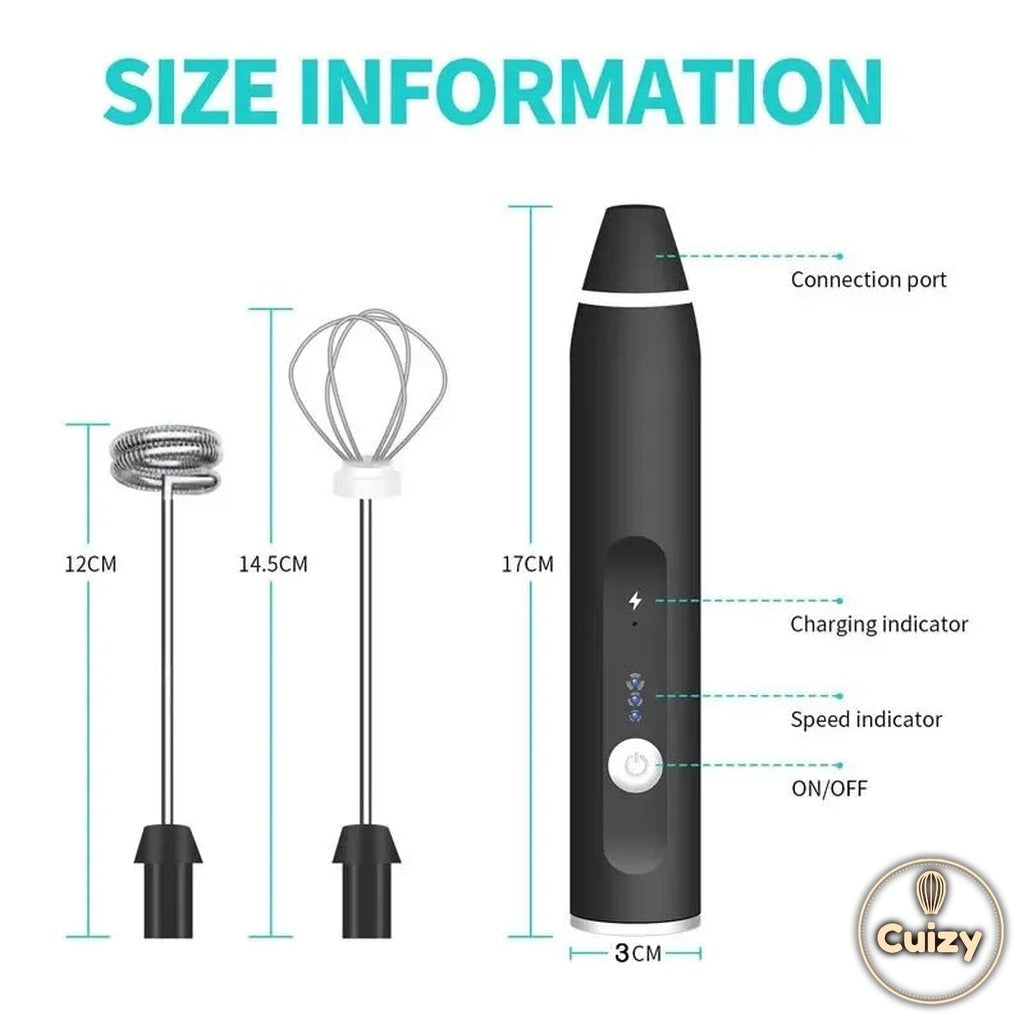 Dimensions du mousseur à lait électrique Cuizy