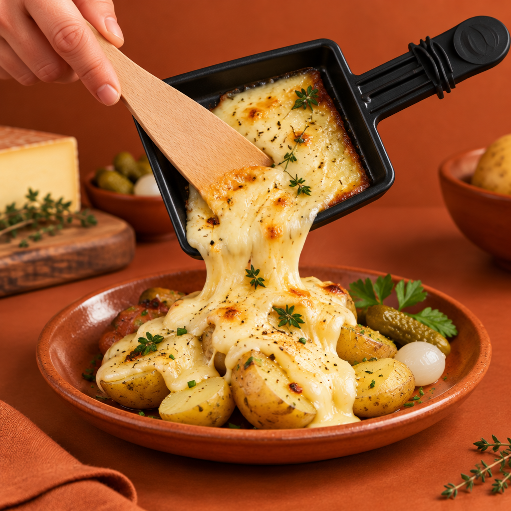 Poêlon raclette Cuizy Melt en situation