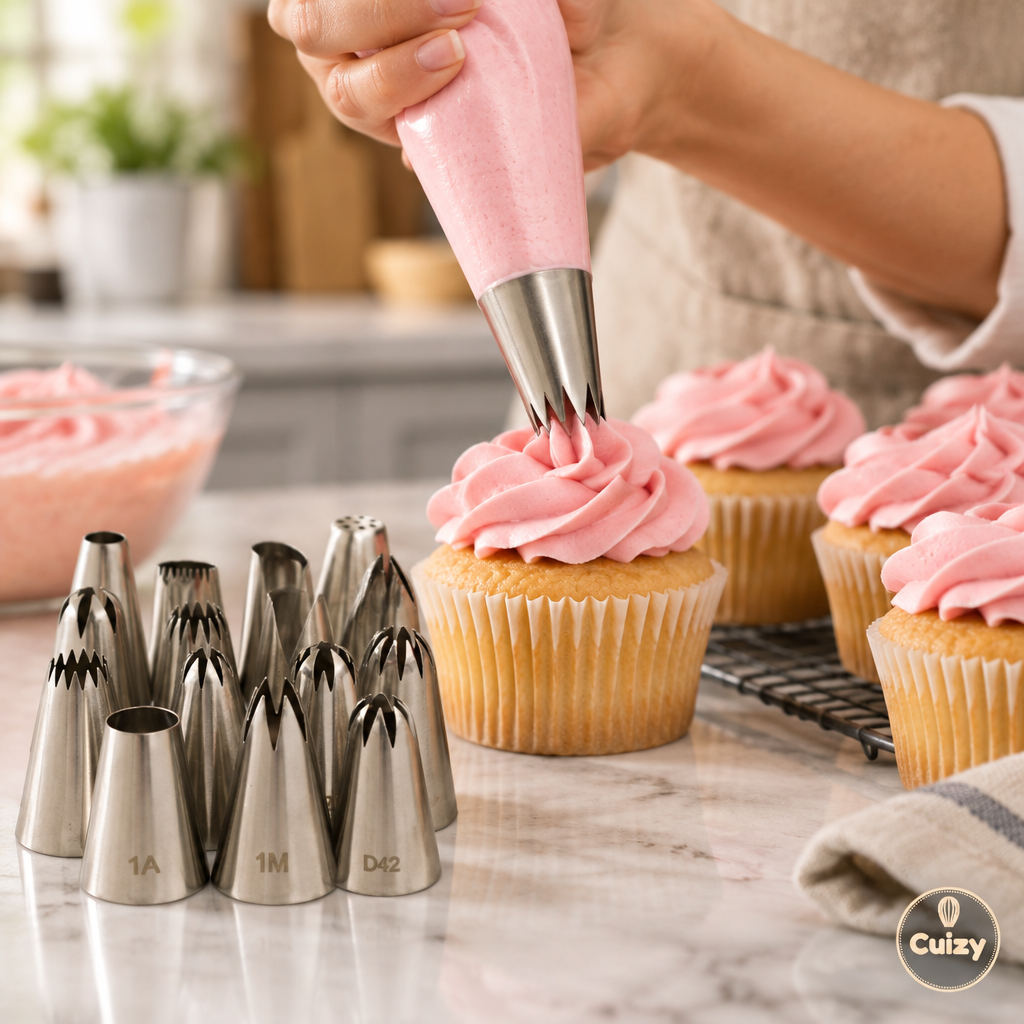 Décoration de cupcakes avec les douilles en inox