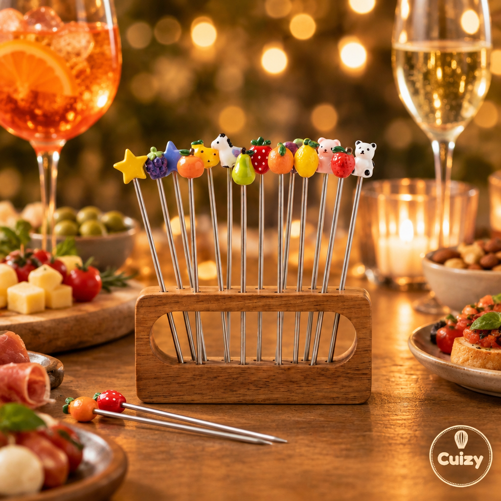 Piques sur une table d'apéritif festive