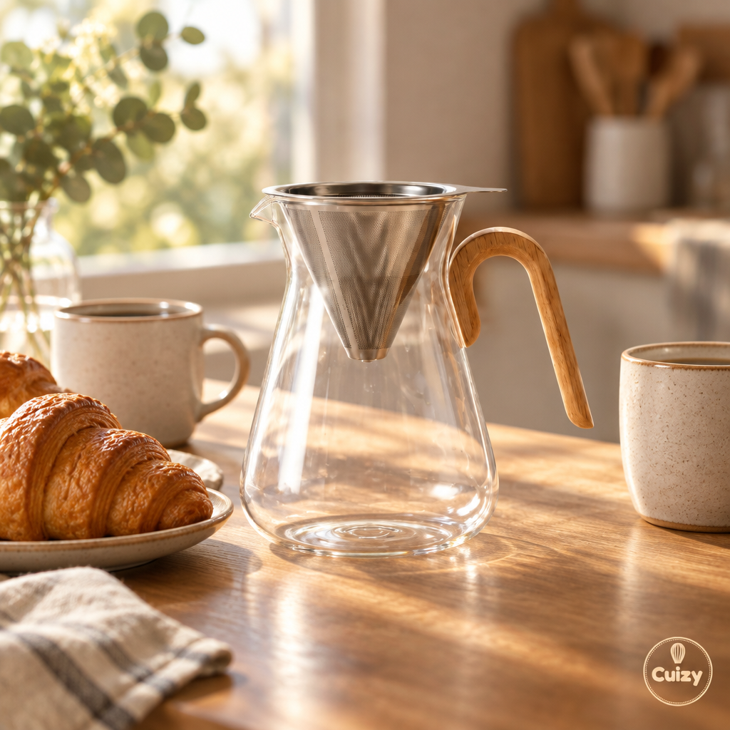 Verseuse sur une table de petit-déjeuner