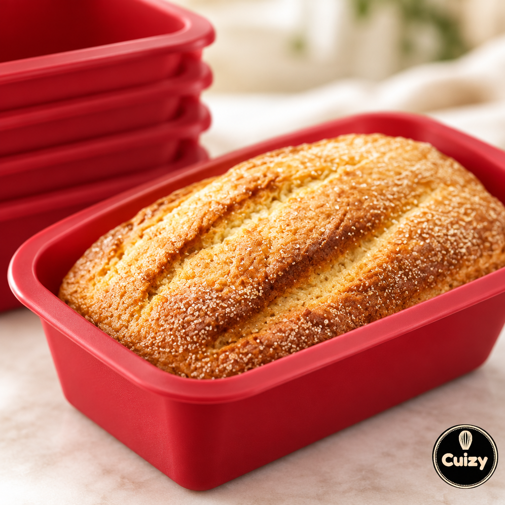 Détail de la matière souple du moule et d'un cake doré