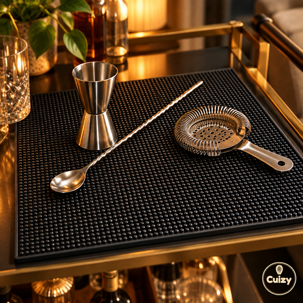 Tapis de bar sous des ustensiles de bar