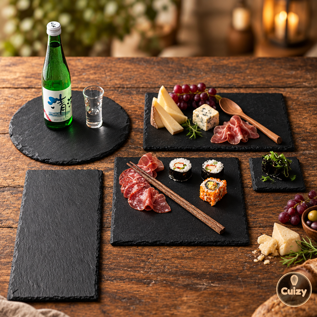 Assiette à charcuterie en ardoise Cuizy