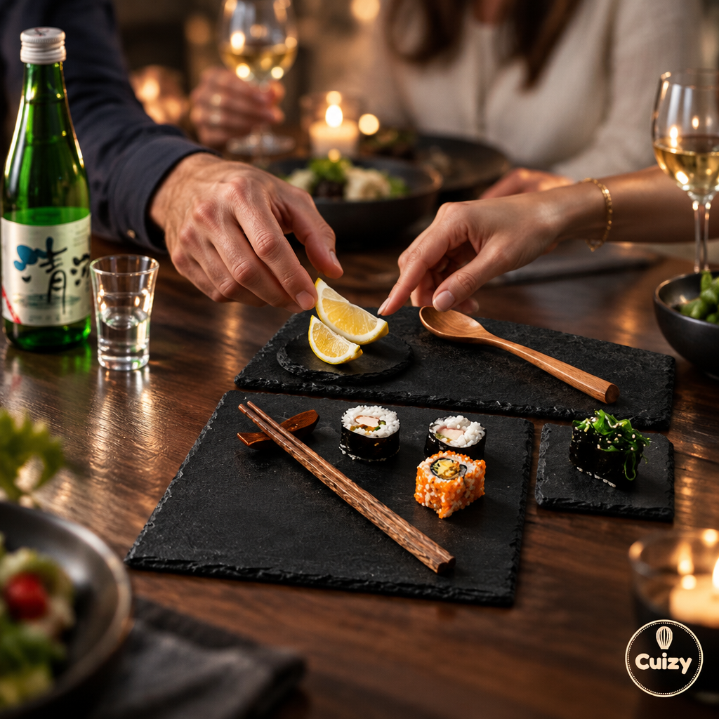 Service de fromage sur l'assiette en ardoise
