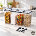 Boîtes hermétiques empilables Cuizy Box sur plan de travail de cuisine