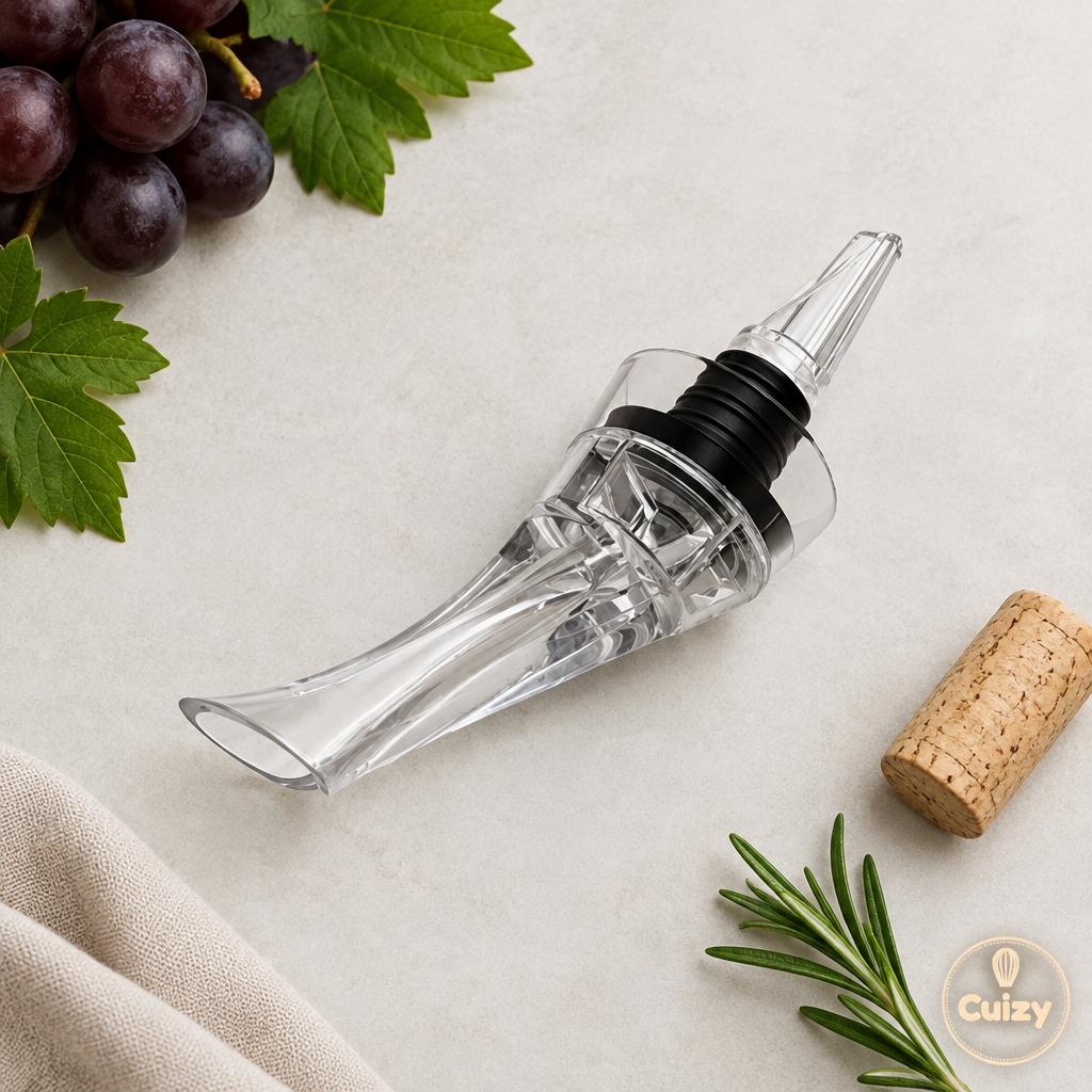 Vue du dessus du verseur aérateur de vin