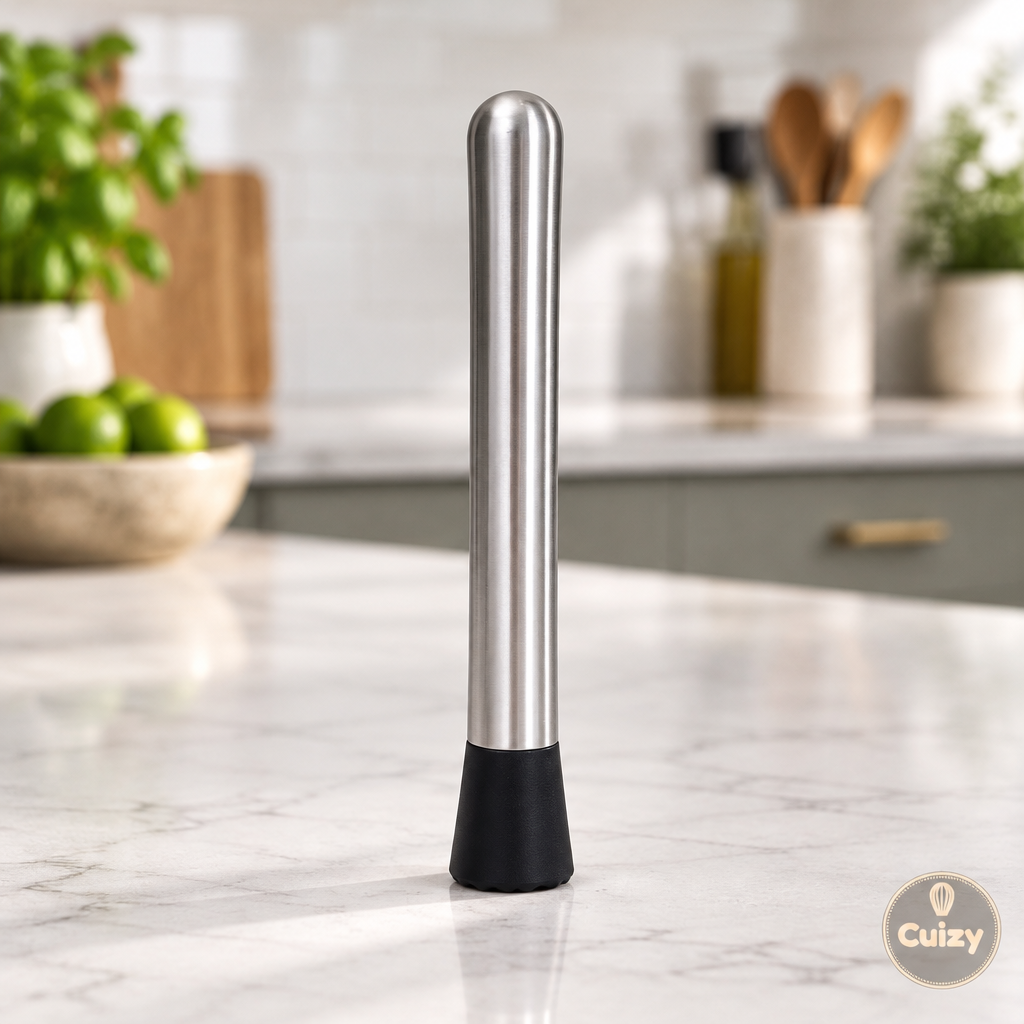 Pilon à cocktail en inox Cuizy Muddle sur plan de travail