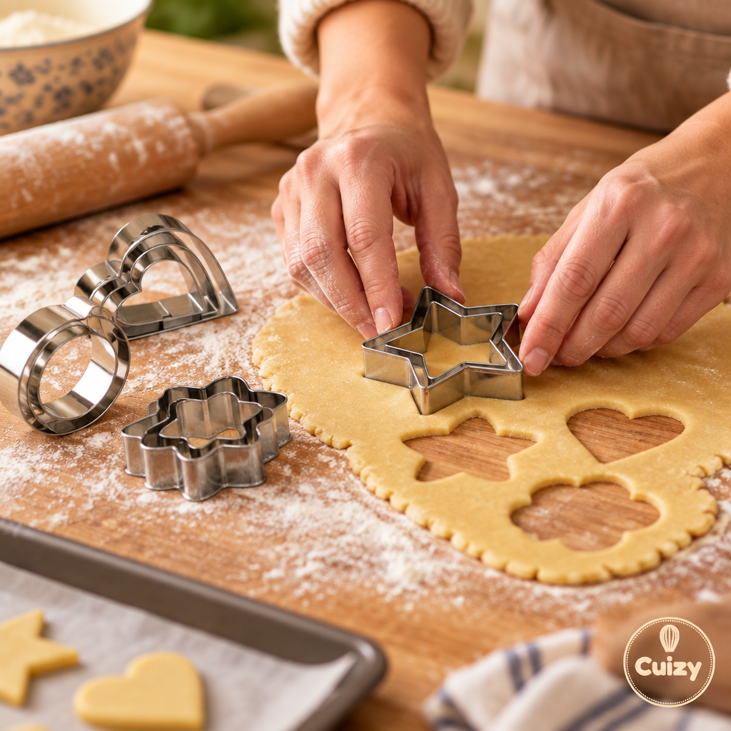 Emporte-pièces utilisé pour découper des biscuits dans la pâte
