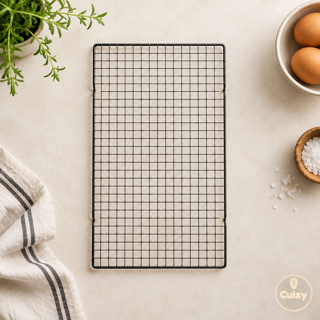 Vue du dessus de la grille de refroidissement pâtisserie