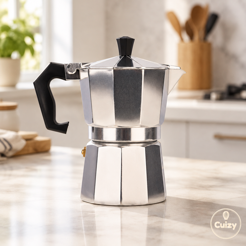 Cafetière italienne Moka Cuizy sur plan de travail